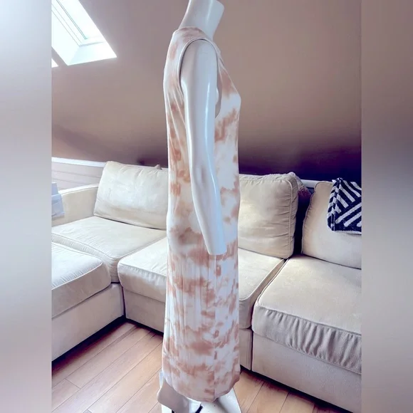 Gianni Bini Knit Racer Dress Ribbed Tank Tan Tie Dye Size Large - Picture 3 of 8